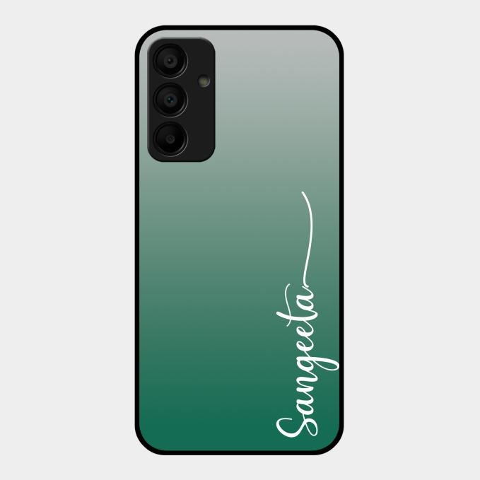 Customize Name Gradient Glass Case Cover Green For Samsung Galaxy A15 5G