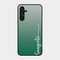 Customize Name Gradient Glass Case Cover Green For Samsung Galaxy A16 5G