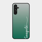 Customize Name Gradient Glass Case Cover Green For Samsung Galaxy A16 5G