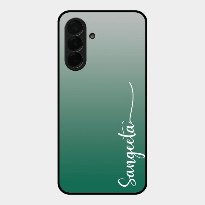 Customize Name Gradient Glass Case Cover Green For Samsung Galaxy A26 5G