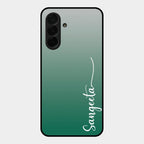 Customize Name Gradient Glass Case Cover Green For Samsung Galaxy A26 5G