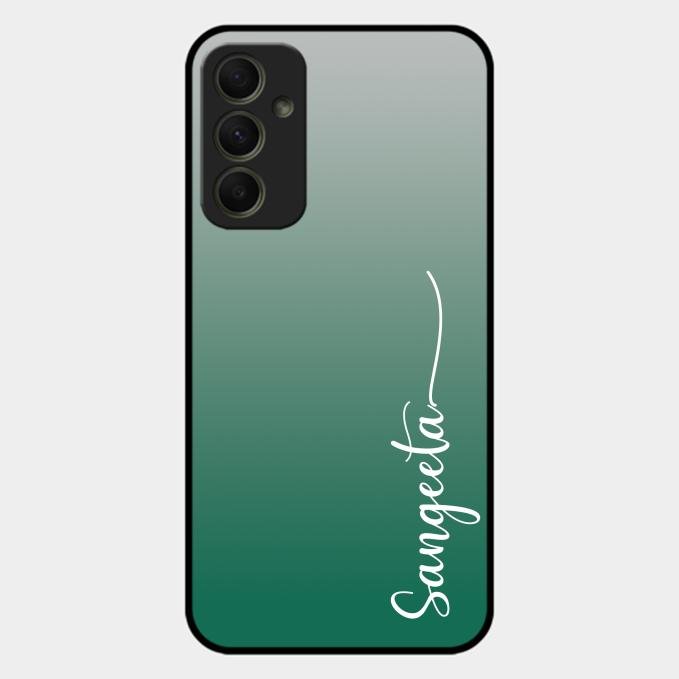 Customize Name Gradient Glass Case Cover Green For Samsung Galaxy A34 5G