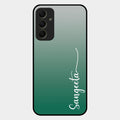 Customize Name Gradient Glass Case Cover Green For Samsung Galaxy A34 5G