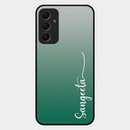 Customize Name Gradient Glass Case Cover Green For Samsung Galaxy A34 5G