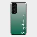 Customize Name Gradient Glass Case Cover Green For Samsung Galaxy A35 5G