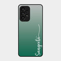 Customize Name Gradient Glass Case Cover Green For Samsung Galaxy A53 5G
