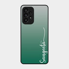 Customize Name Gradient Glass Case Cover Green For Samsung Galaxy A53 5G