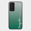 Customize Name Gradient Glass Case Cover Green For Samsung Galaxy A54 5G