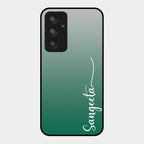Customize Name Gradient Glass Case Cover Green For Samsung Galaxy A54 5G