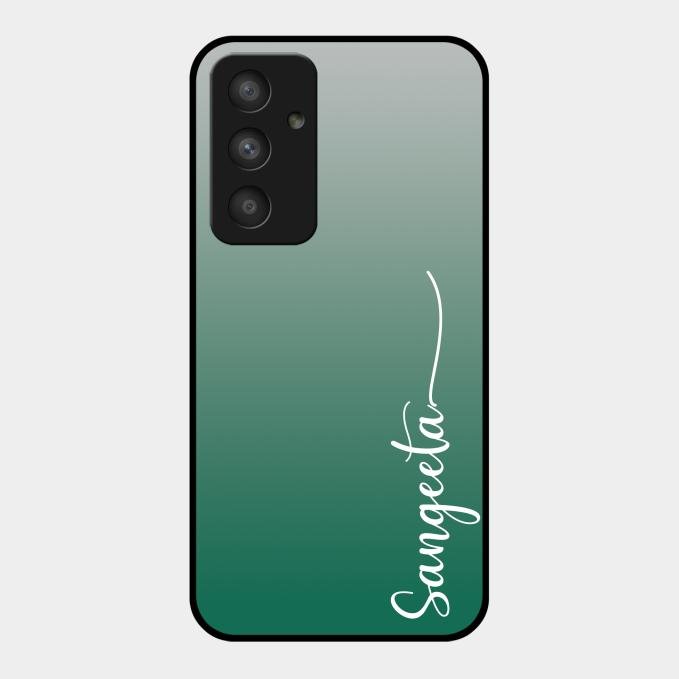 Customize Name Gradient Glass Case Cover Green For Samsung Galaxy A54 5G