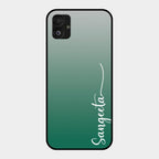 Customize Name Gradient Glass Case Cover Green For Samsung Galaxy F14 5G