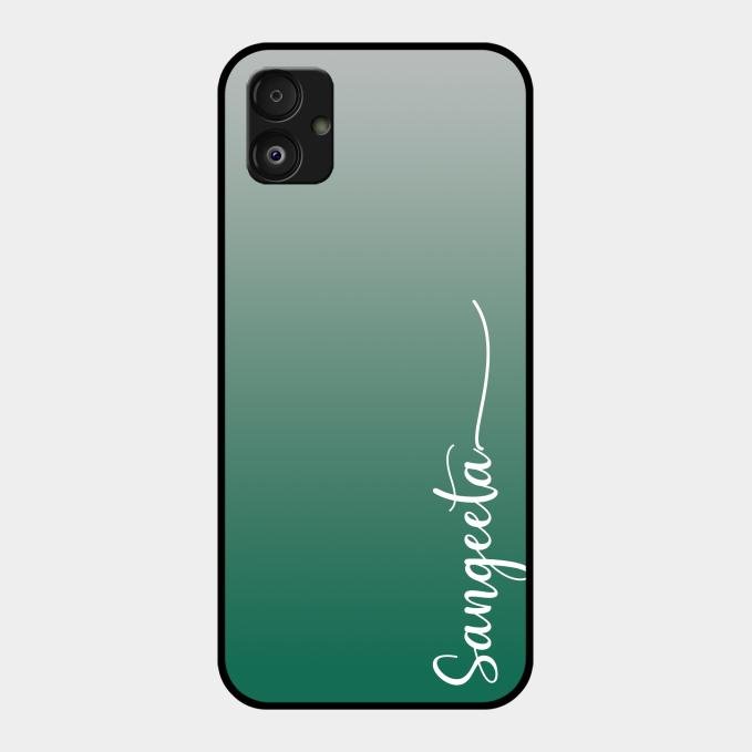 Customize Name Gradient Glass Case Cover Green For Samsung Galaxy F14 5G