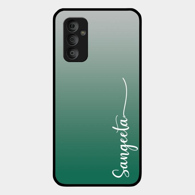 Customize Name Gradient Glass Case Cover Green For Samsung Galaxy F23 5G