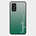 Customize Name Gradient Glass Case Cover Green For Samsung Galaxy F23 5G