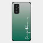 Customize Name Gradient Glass Case Cover Green For Samsung Galaxy F23 5G
