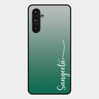 Customize Name Gradient Glass Case Cover Green For Samsung Galaxy M54 5G