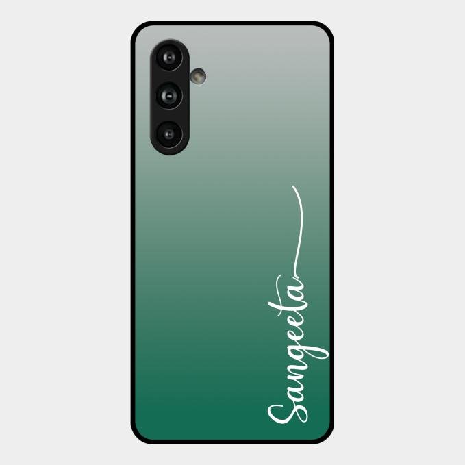 Customize Name Gradient Glass Case Cover Green For Samsung Galaxy M54 5G