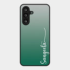 Customize Name Gradient Glass Case Cover Green For Samsung Galaxy F55 5G
