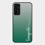 Customize Name Gradient Glass Case Cover Green For Samsung Galaxy M15 5G