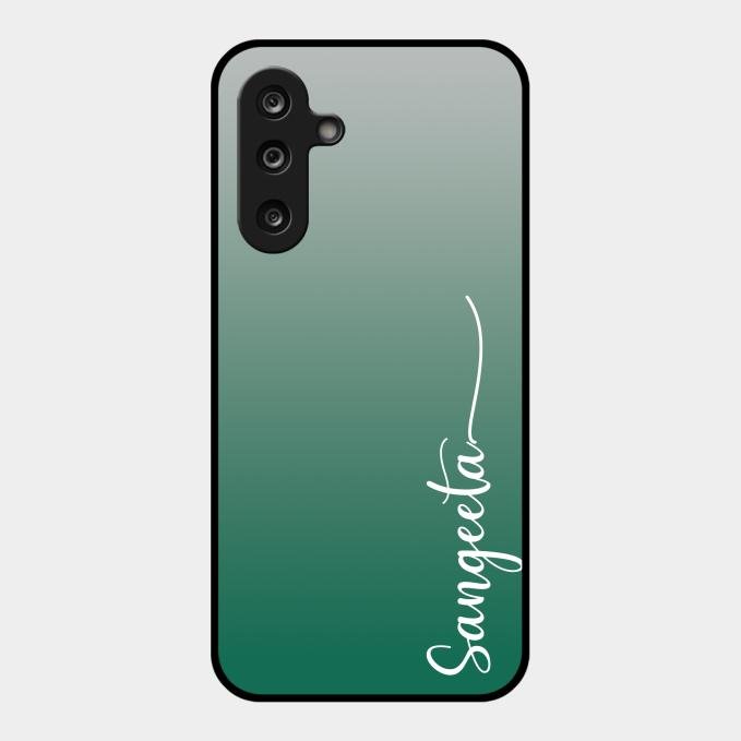 Customize Name Gradient Glass Case Cover Green For Samsung Galaxy M16 5G