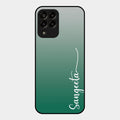 Customize Name Gradient Glass Case Cover Green For Samsung Galaxy M33 5G