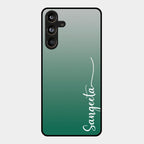 Customize Name Gradient Glass Case Cover Green For Samsung Galaxy M55 5G