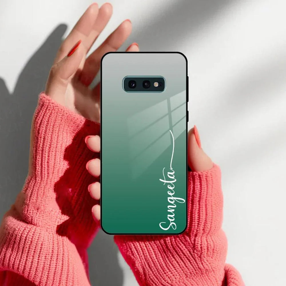 Customize Name Gradient Glass Case Cover Green For Samsung - ShopOnCliQ