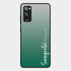Customize Name Gradient Glass Case Cover Green For Samsung Galaxy S20 Fe 5G