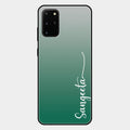 Customize Name Gradient Glass Case Cover Green For Samsung Galaxy S20 Plus