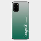 Customize Name Gradient Glass Case Cover Green For Samsung Galaxy S20 Plus