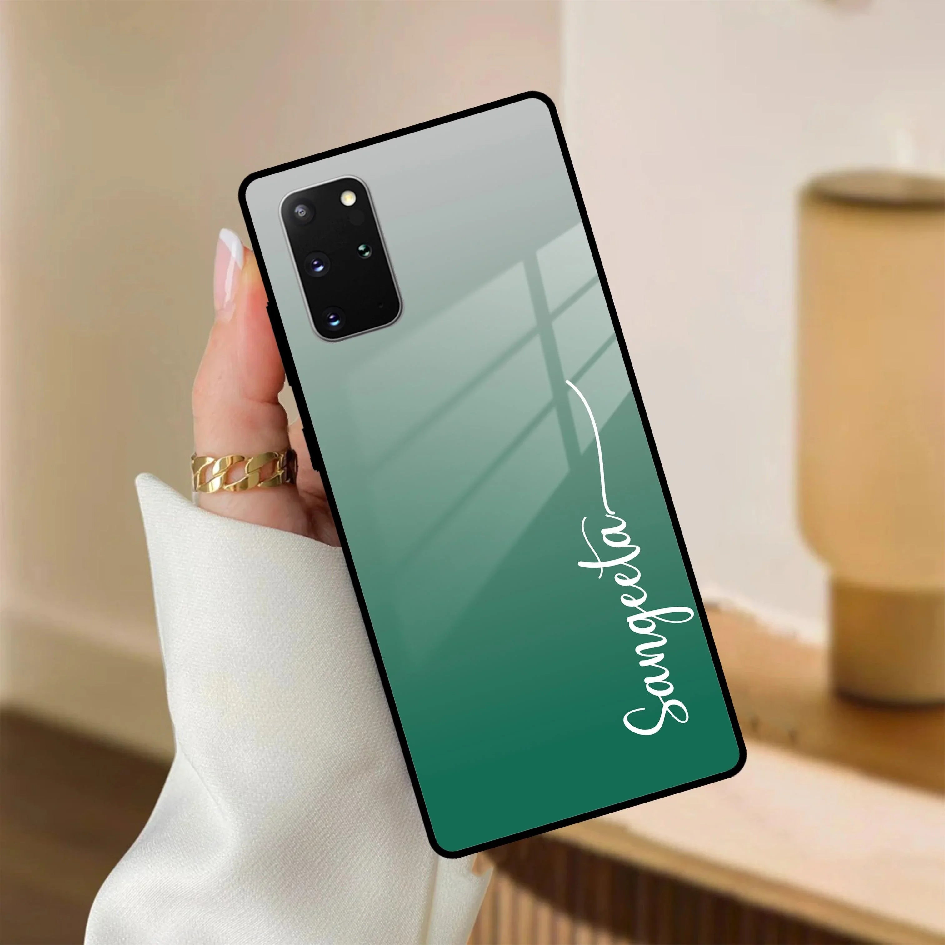 Customize Name Gradient Glass Case Cover Green For Samsung - ShopOnCliQ