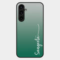 Customize Name Gradient Glass Case Cover Green For Samsung Galaxy S23 Fe 5G