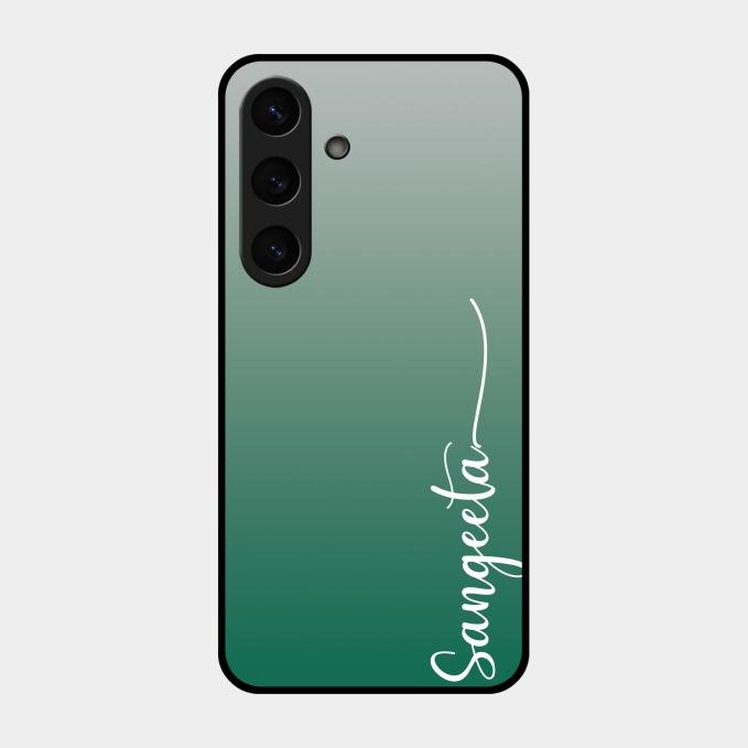 Customize Name Gradient Glass Case Cover Green For Samsung Galaxy S26 5G