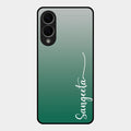 Customize Name Gradient Glass Case Cover Green For Samsung Galaxy S25 Edge 5G