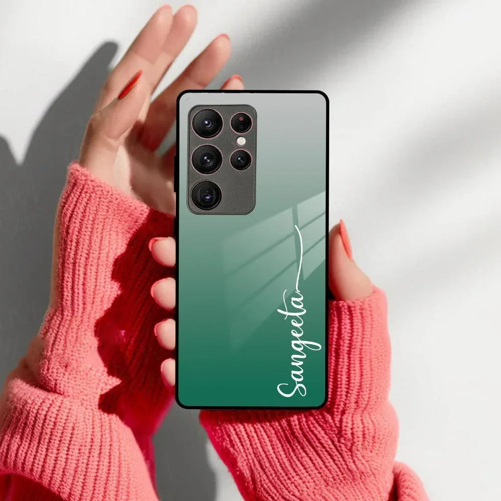 Customize Name Gradient Glass Case Cover Green For Samsung - ShopOnCliQ