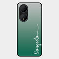 Customize Name Gradient Glass Case Cover Green For Vivo T2 5G