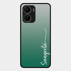 Customize Name Gradient Glass Case Cover Green For Vivo T2X 5G