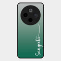 Customize Name Gradient Glass Case Cover Green For Vivo T4 5G