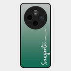 Customize Name Gradient Glass Case Cover Green For Vivo T4 5G