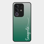 Customize Name Gradient Glass Case Cover Green For Vivo T4X 5G