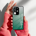 Customize Name Gradient Glass Case Cover Green For Vivo - ShopOnCliQ