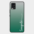 Customize Name Gradient Glass Case Cover Green For Vivo V20 Pro 5G