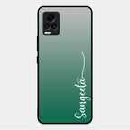 Customize Name Gradient Glass Case Cover Green For Vivo V20 Pro 5G