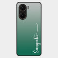 Customize Name Gradient Glass Case Cover Green For Vivo V29E 5G