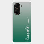 Customize Name Gradient Glass Case Cover Green For Vivo V29E 5G