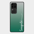 Customize Name Gradient Glass Case Cover Green For Vivo V30 Pro 5G
