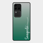Customize Name Gradient Glass Case Cover Green For Vivo V30 Pro 5G