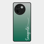 Customize Name Gradient Glass Case Cover Green For Vivo V30E 5G