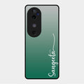 Customize Name Gradient Glass Case Cover Green For Vivo V40 5G