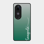 Customize Name Gradient Glass Case Cover Green For Vivo V40 Pro 5G